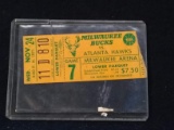 Vintage 1971 Milwaukee Bucks Vs Atlanta Hawks NBA Ticket Stub