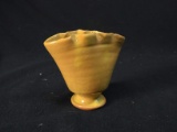 NC Miniature Pottery Fan Vase-Yellow