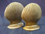 Pair Brass Seashell Bookends