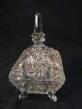 Lead Crystal Footed Star of David Covered Candy Dish
