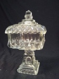 Vintage Crystal Pedestal Covered Candy Jar