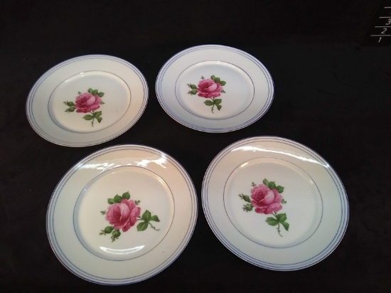 Collection 4 Austria Victoria Plates with Rose Motif