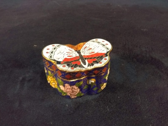 Cloisonne Butterfly Trinket Box