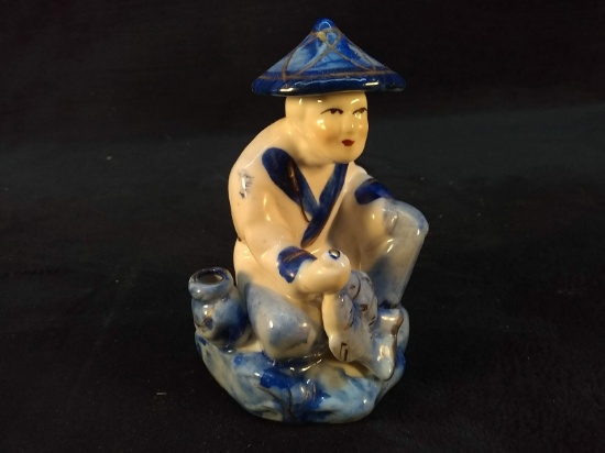 Contemporary Ceramic Oriental Fisherman