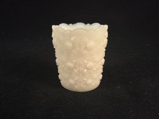 Vintage Milk Glass Buttons and Bows Toothpick Holder