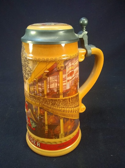 Pottery Budweiser German Mug