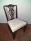 Antique Walnut Chippendale Side Chair with Flamestitch Seat