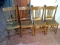 Collection 4 Vintage Oak Pressed Back Leather Bottom Chairs