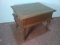Mid Century Modern Pecan Single Drawer Side Table