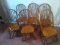 Collection 6 Oak Spindle Back Dining Chairs
