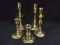 Collection 5 Heavy Brass Candlesticks (some Baldwin)