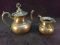 Vintage Silver Plated Etched Teapot and Creamer