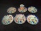 Collection 7 Blue Edge Oriental Decorated Saucers and Cup