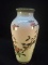 Vintage Porcelain Vase with Bird and Tree Motif signed Shibata