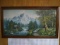 Framed Oil on Canvas-Waterfall by the Cabin signed by Rogers