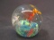 Vintage Glass Paperweight-3 Flowers