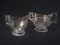 Pair Vintage Crystal and Etched Sugar and Creamer