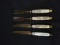 Collection 4 Brass and Mother of Pearl Knives and Forks