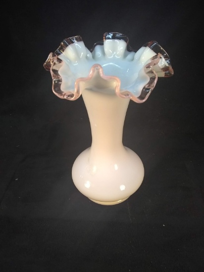 Vintage Pink Crest Fenton Vase