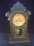 Antique Gingerbread Clock with Pendulum and Key -no hands