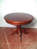 Contemporary Mahogany Pedestal Side Table