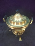 Antique Copper and Wooden Handle Chafing Dish