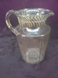 Vintage Glass Ribbed Top Pitcher