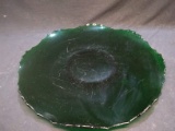 Antique Oyster and Pearl Forest Green Underplate