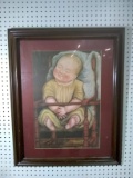 Framed Print-Baby in Red Chair