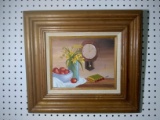 Framed Oil on Canvas-Time for Apples signed Abbie