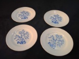 Collection 4 Hand painted Japan Blue Decorated Coasters