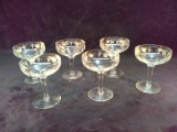 Collection 6 Etched Stemmed Glasses -Grape and Leaf