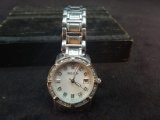Vintage Bulova Watch with Mother of Pearl and Diamond Chip Face