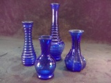 Collection 4 Cobalt Blue Vases