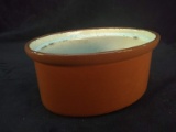 Vintage Weller Glazed Pottery Oval Cooking Dish
