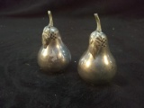 Pair Pewter Pears Salt and Pepper Shakers