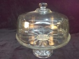 Vintage Glass Footed Domed Cake Plate
