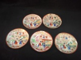 Collection 5 Oriental Decorated Saucers