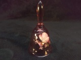 Hand painted Pink Fenton Bell signed N. Marshal