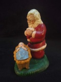 Contemporary Ceramic Christmas Figurine-Santa with Baby Jesus