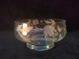 Vintage Glass Etched Bowl