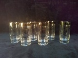 Collection 6 Platinum Rimmed Glasses with Initial 