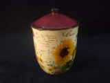 Certified International Decorative Storage Jar with Sunflowers
