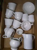 Assorted White Mugs, Dishes