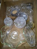 Assorted Clear Glassware, Ruffled Edge Bowl, Vases, Bowls