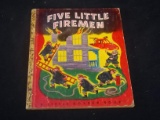 Vintage Golden Book-Five Little Fireman 1948