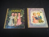 Pair Vintage Golden Books-Prayers for Children 1942 & Hymns 1947