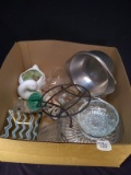 Assorted Clear Glassware including Bowls, Glasses and metal Bowls