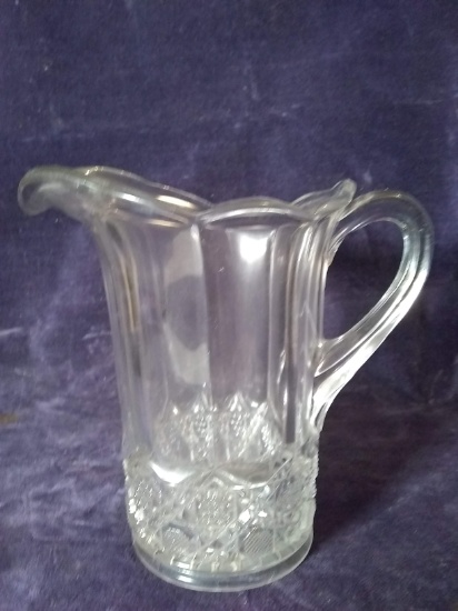 Antique Panel Pitcher with EAPG Base