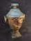 Antique Hand Carved Wooden Covered Urn w/ Bird Motif